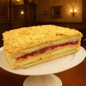 Napoleón con frambuesas
